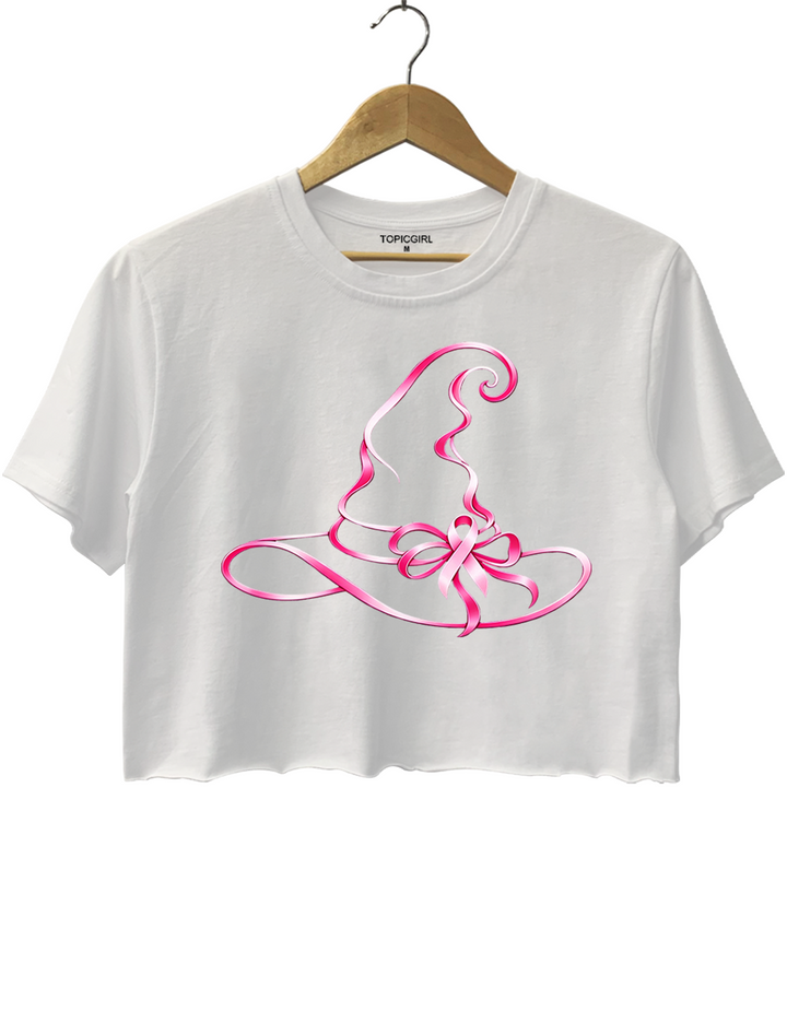 Breast Cancer Awareness Witch Hat Crop Top