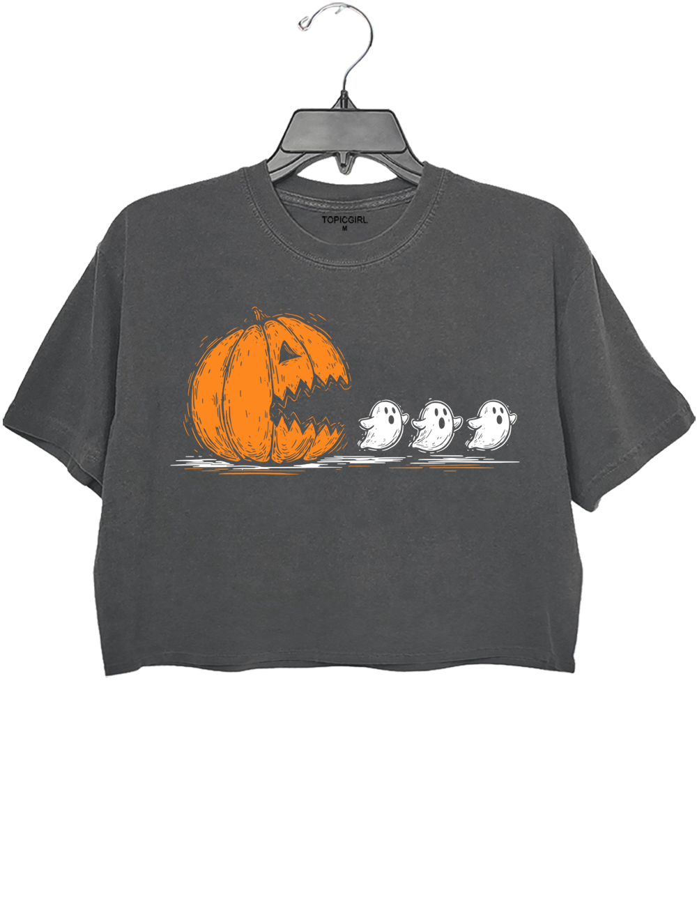 Halloween Pumpkin Eat Ghost Crop Top