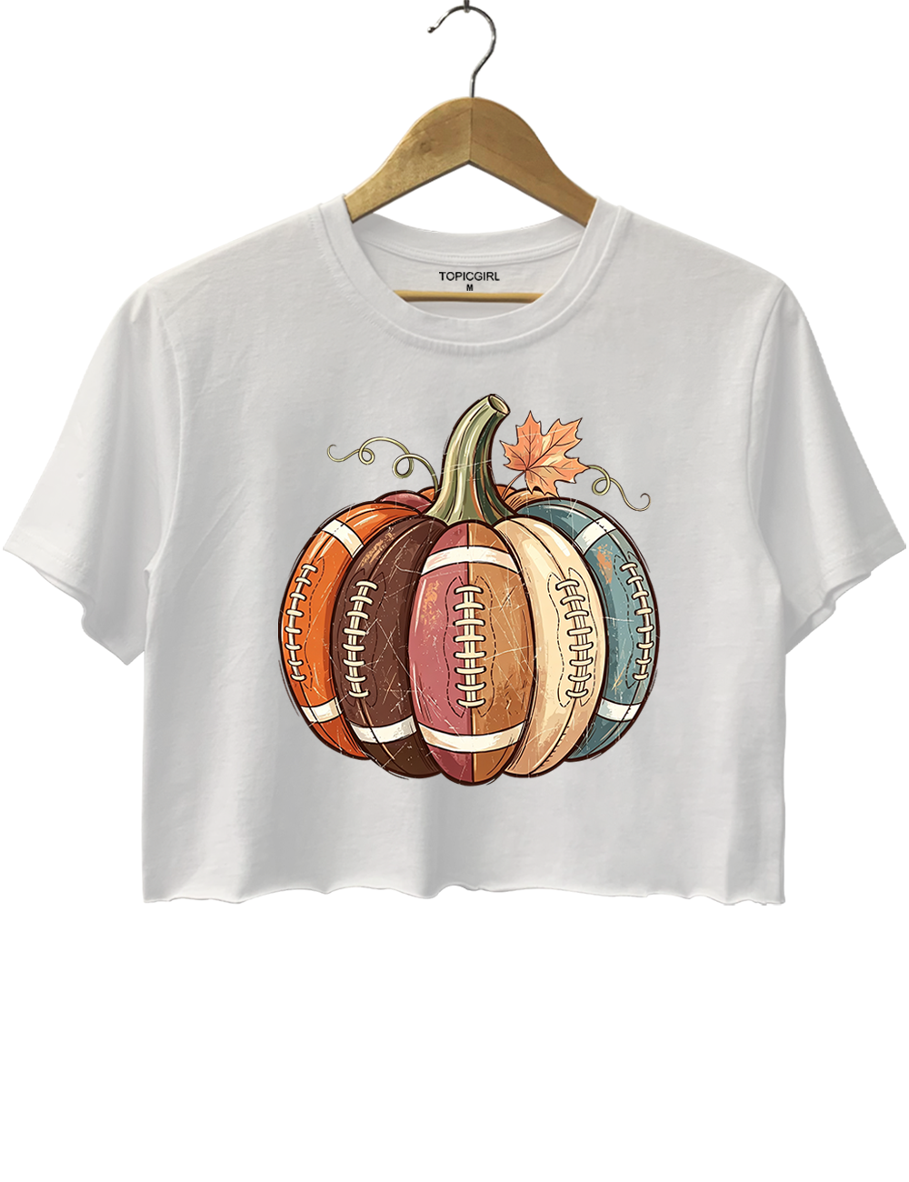 Football Fall Pumpkin Crop Top