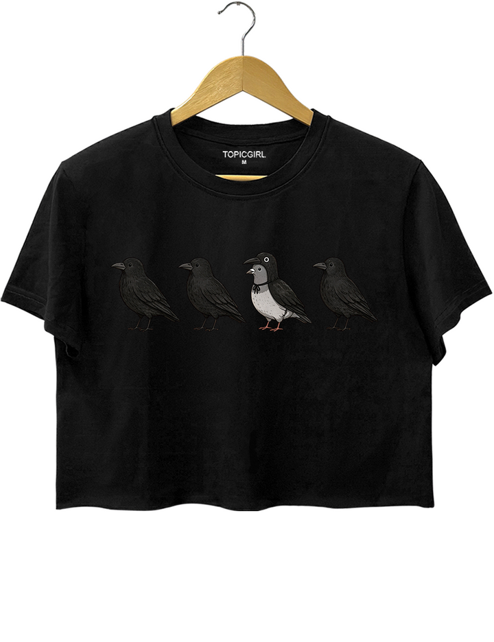 Funny Crow Pigeon Crop Top