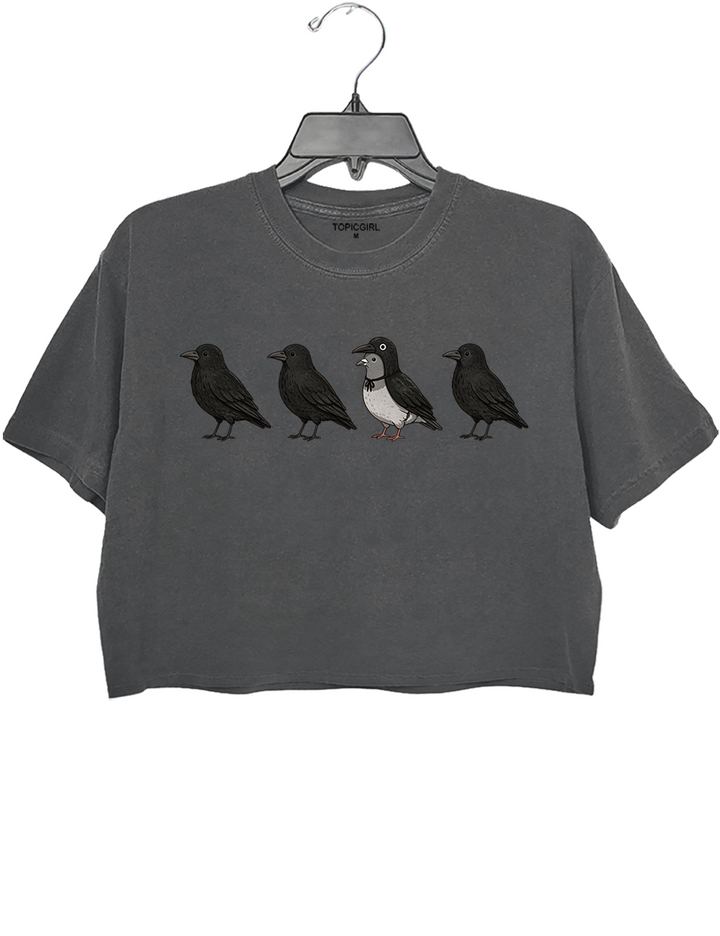 Funny Crow Pigeon Crop Top