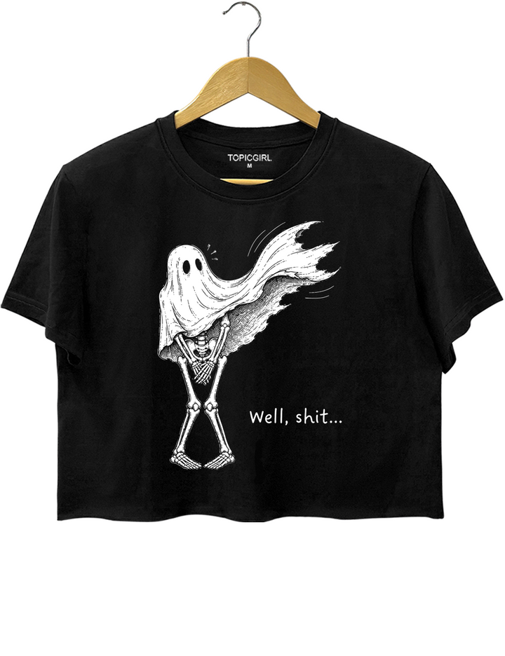 Well Shit Funny Skeleton Crop Top