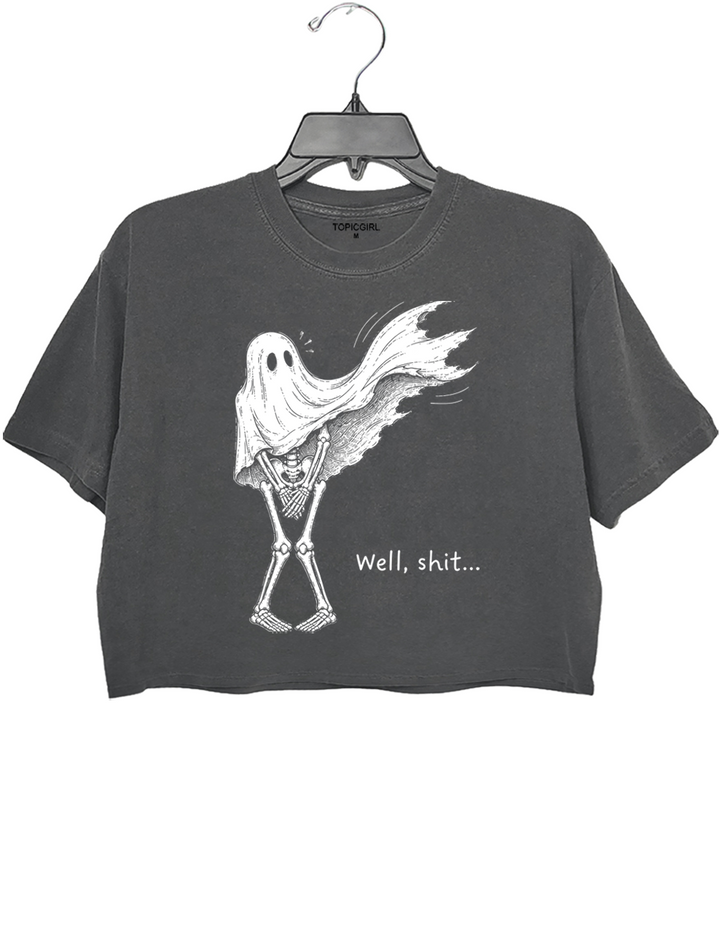 Well Shit Funny Skeleton Crop Top