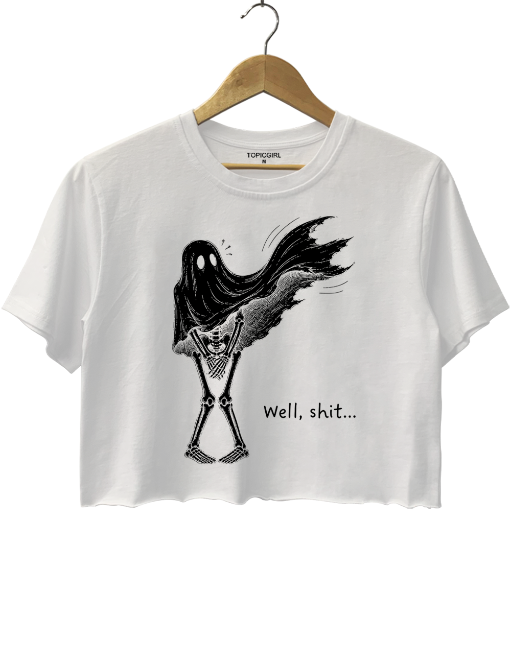 Well Shit Funny Skeleton Crop Top