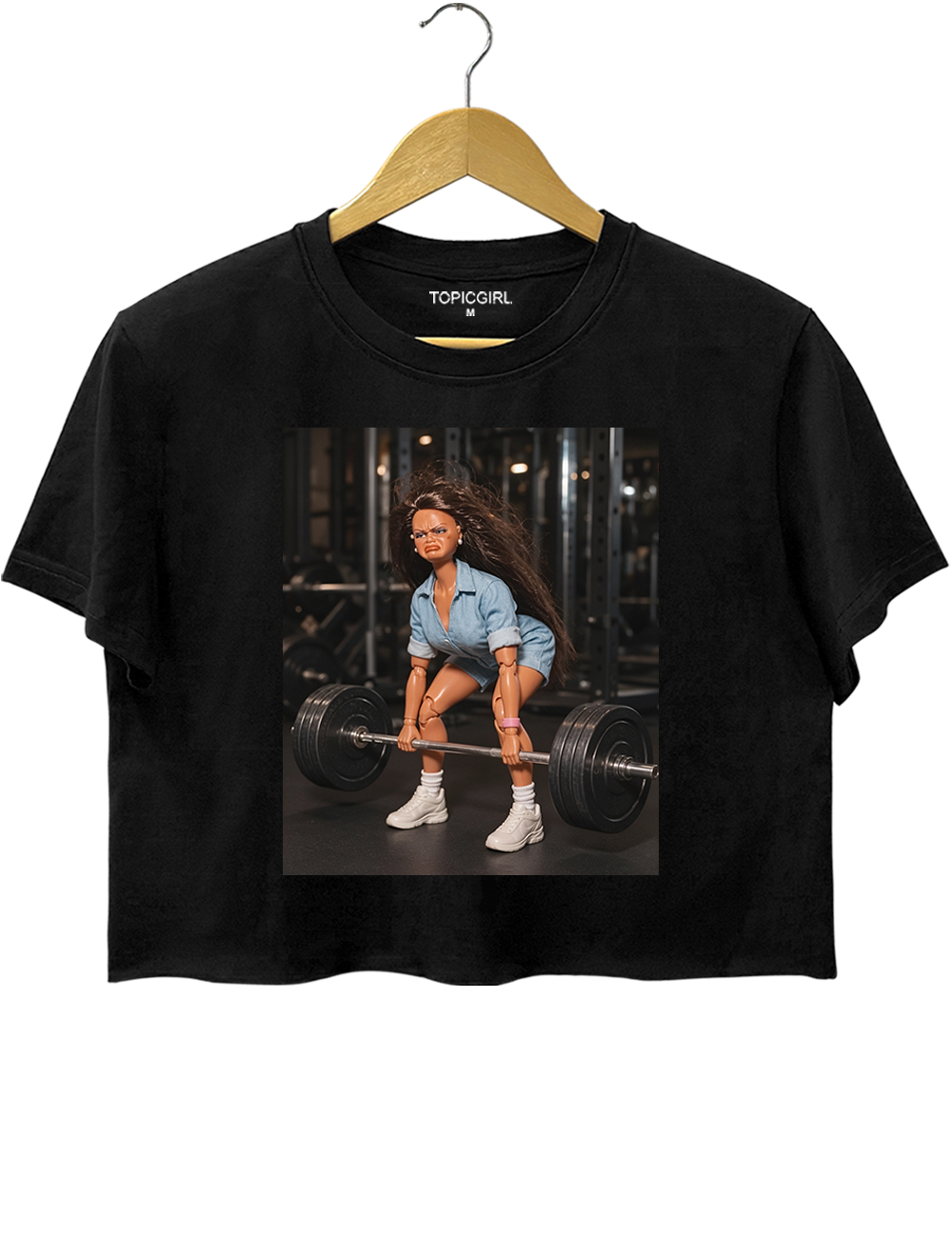 Funny Gym Doll Girl Crop Top
