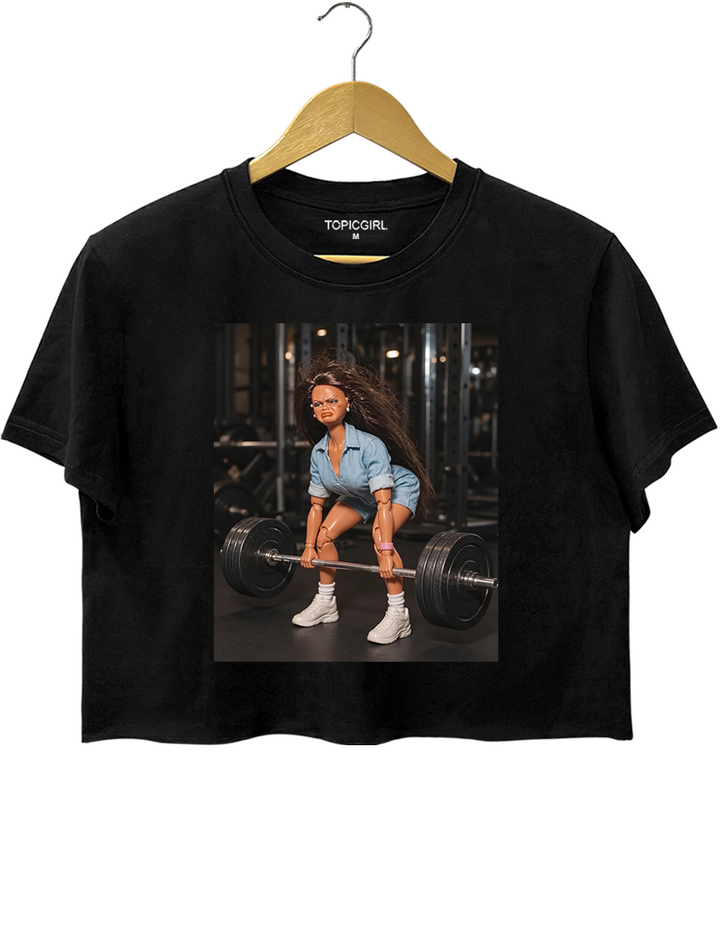 Funny Gym Doll Girl Crop Top