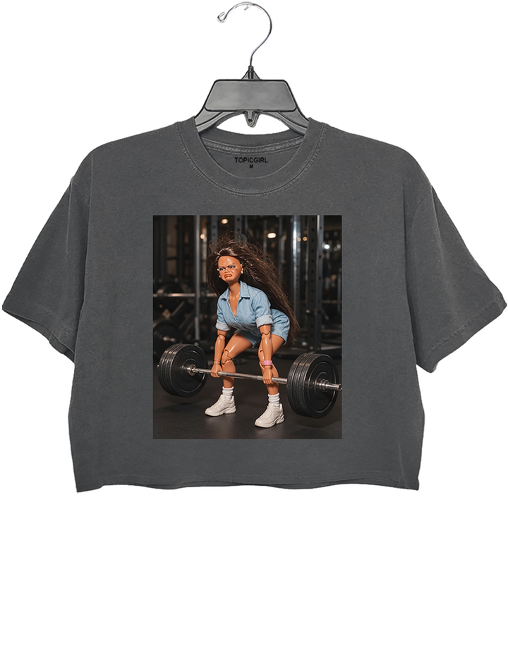 Funny Gym Doll Girl Crop Top