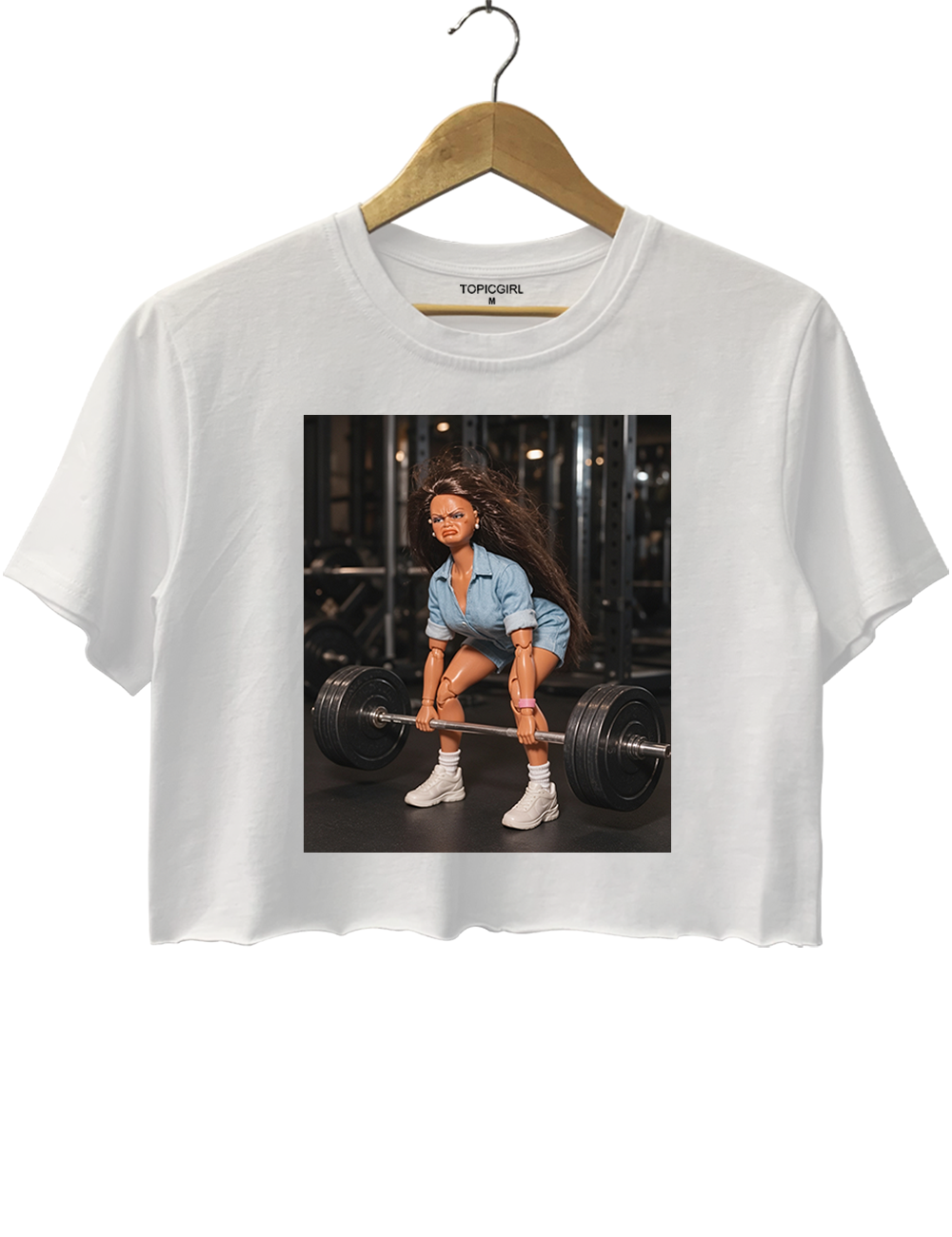 Funny Gym Doll Girl Crop Top