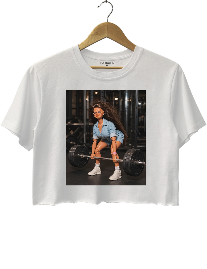 Funny Gym Doll Girl Crop Top