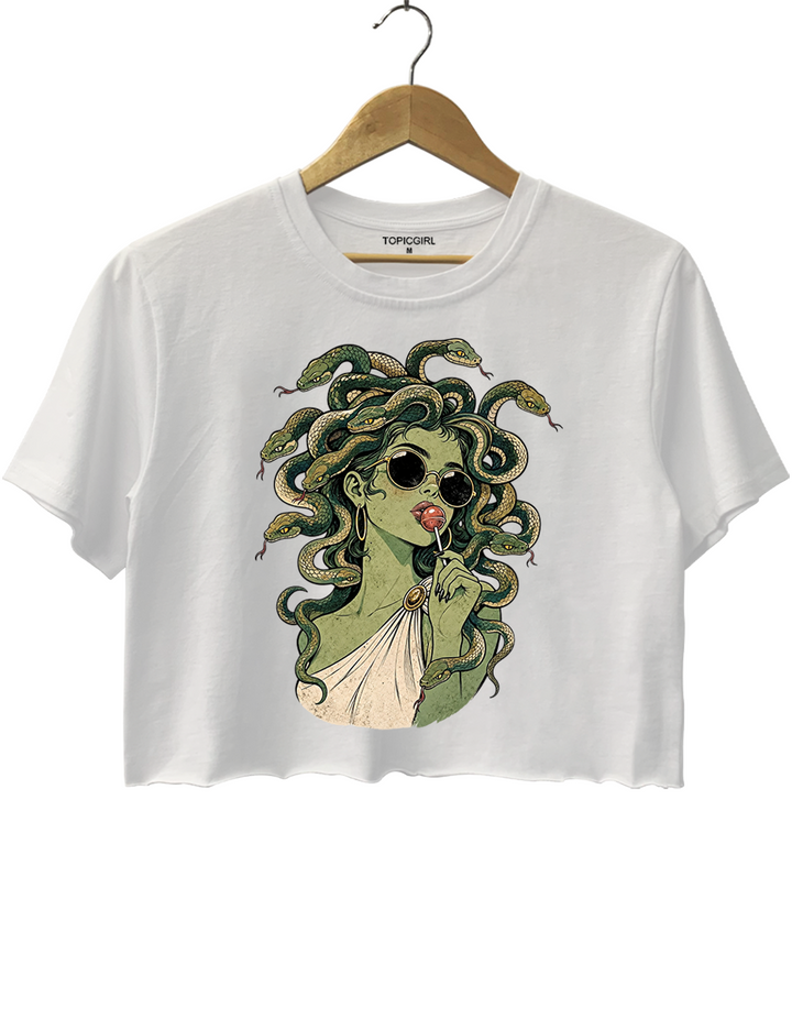 Medusa Lollipop Halloween Crop Top