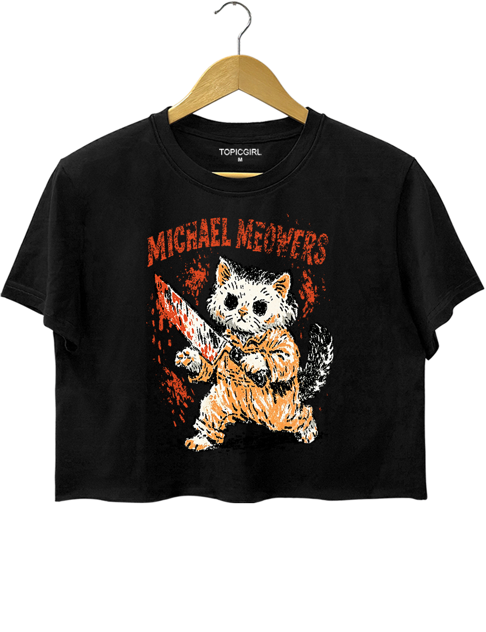 Michael Meowers Halloween Crop Top