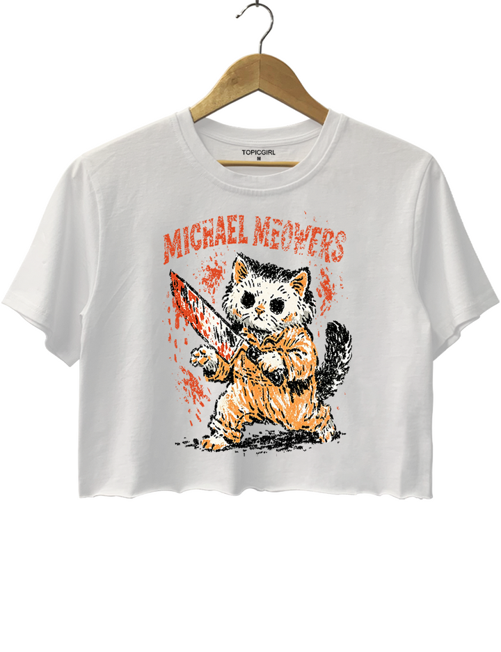 Michael Meowers Halloween Crop Top