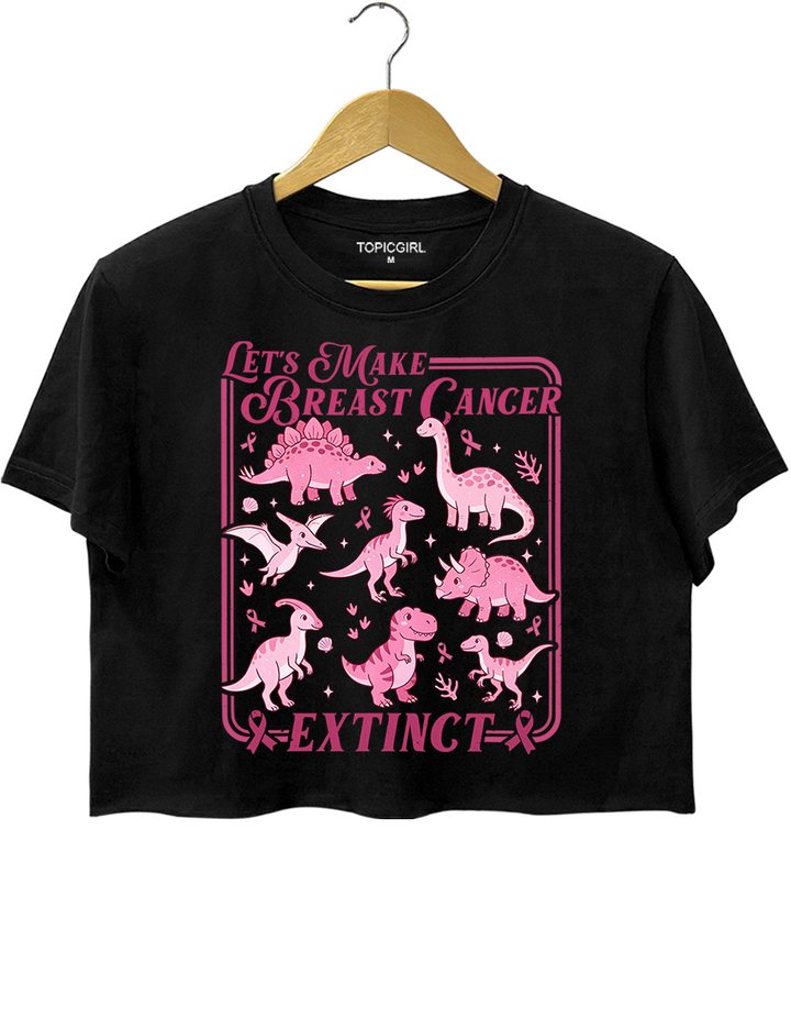 Breast Cancer Dinosaur Crop Top
