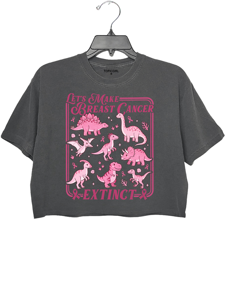 Breast Cancer Dinosaur Crop Top