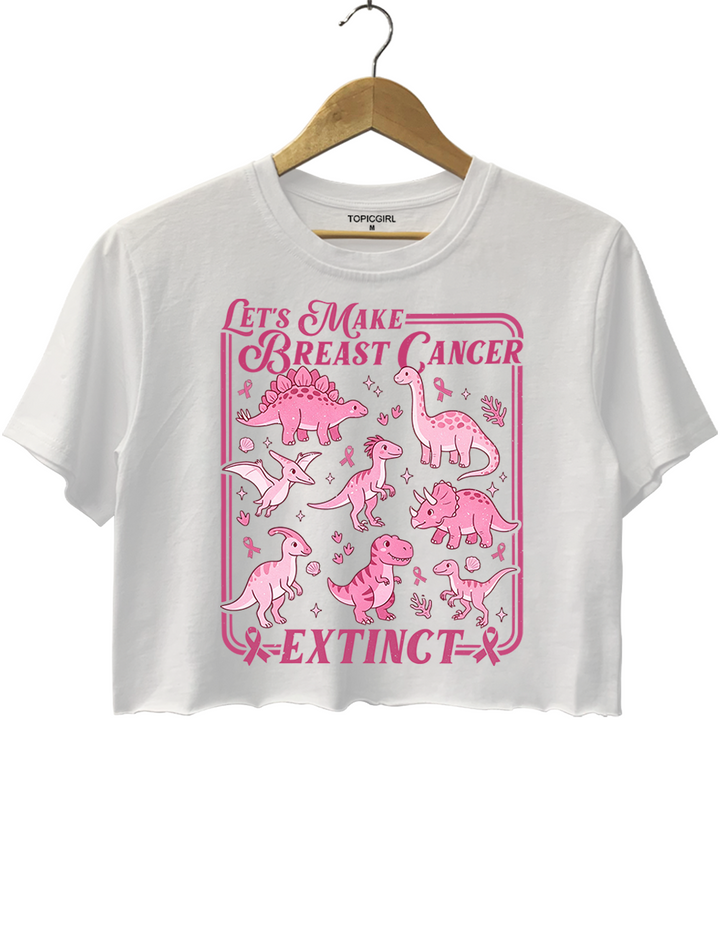 Breast Cancer Dinosaur Crop Top