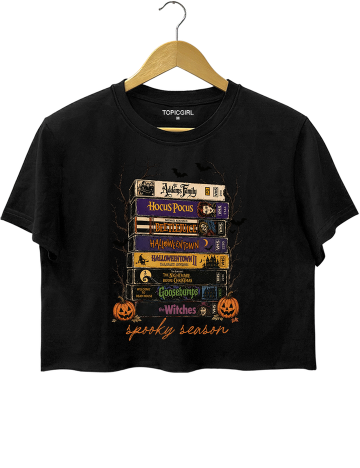 Vintage Halloween VHS Crop Top