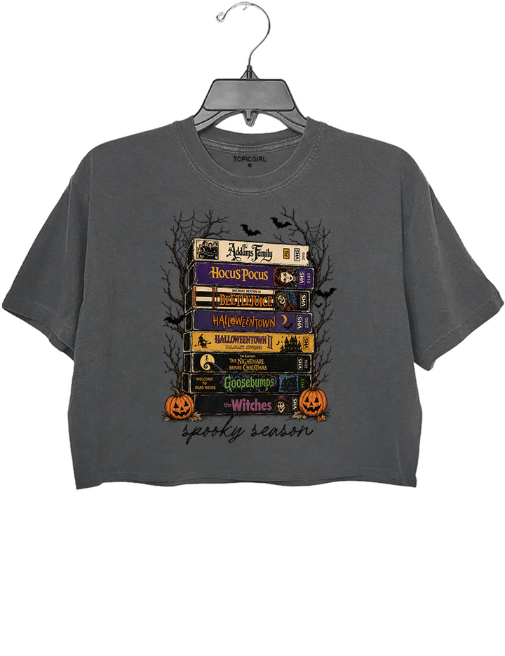 Vintage Halloween VHS Crop Top