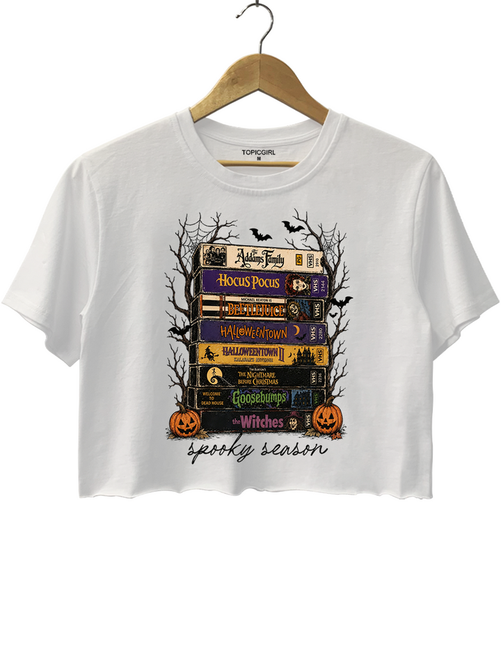 Vintage Halloween VHS Crop Top