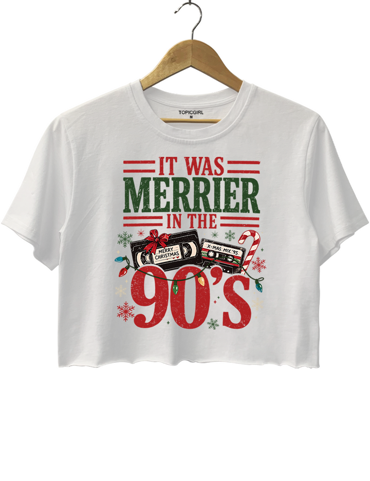 It Was Merrier In The 90s Christmas Crop Top