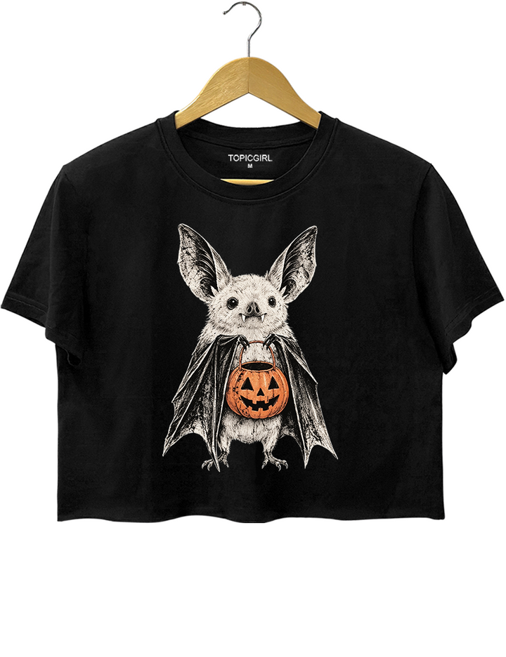 Retro Halloween Bat Crop Top