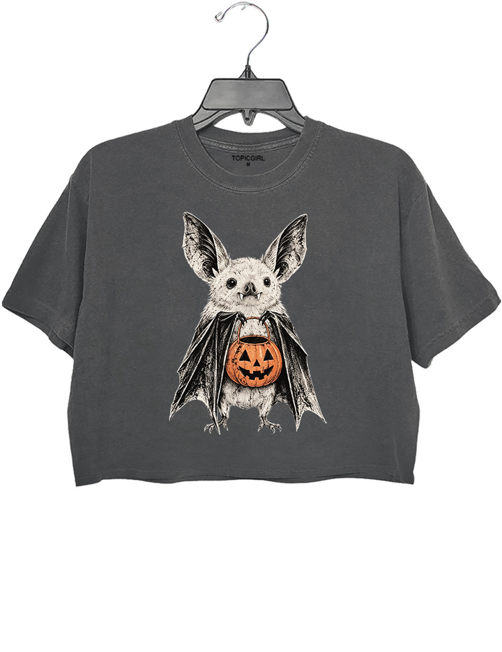 Retro Halloween Bat Crop Top