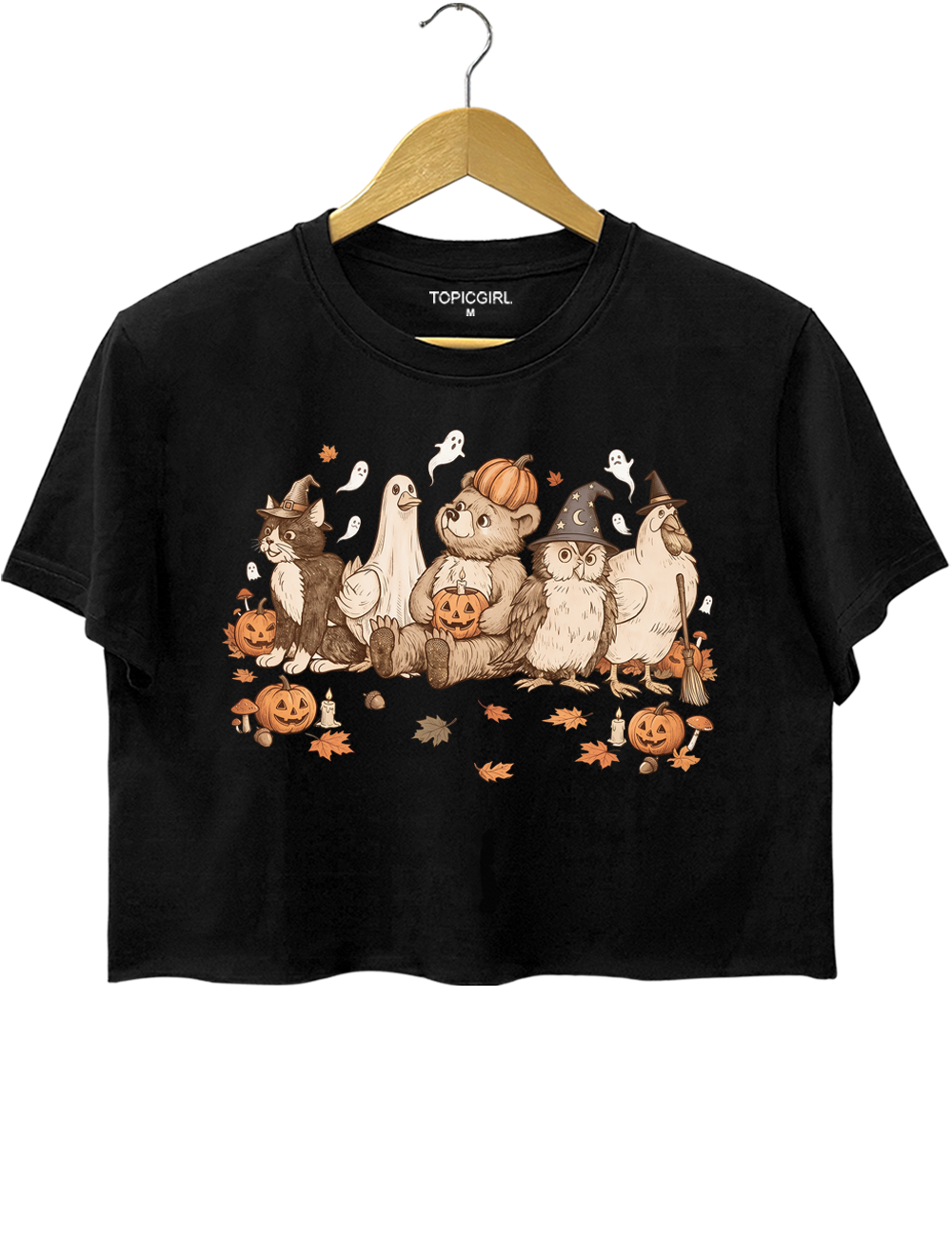 Vintage 90s Halloween Bear Crop Top