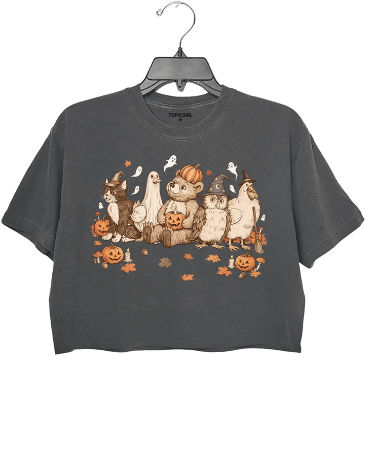 Vintage 90s Halloween Bear Crop Top