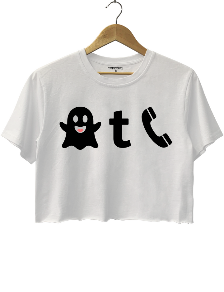 Cute Ghost Phone Crop Top