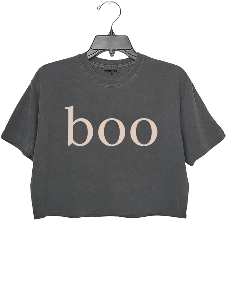 Halloween Boo Crop Top