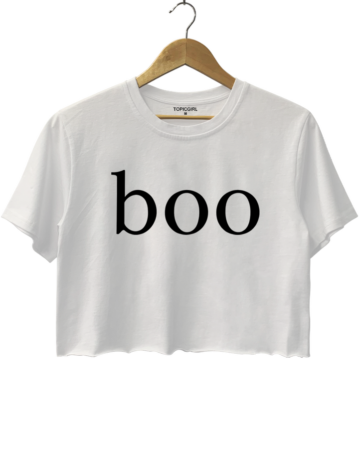 Halloween Boo Crop Top