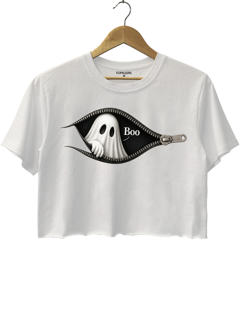 Boo Ghost Halloween Crop Top