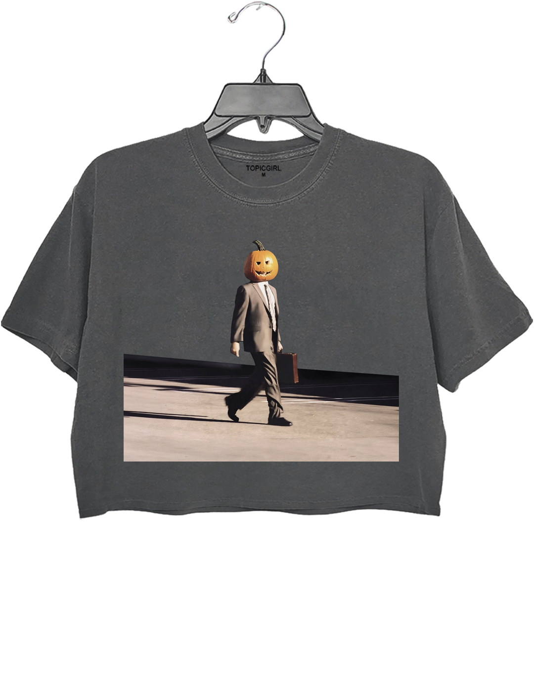 Funny Pumpkin Head Crop Top