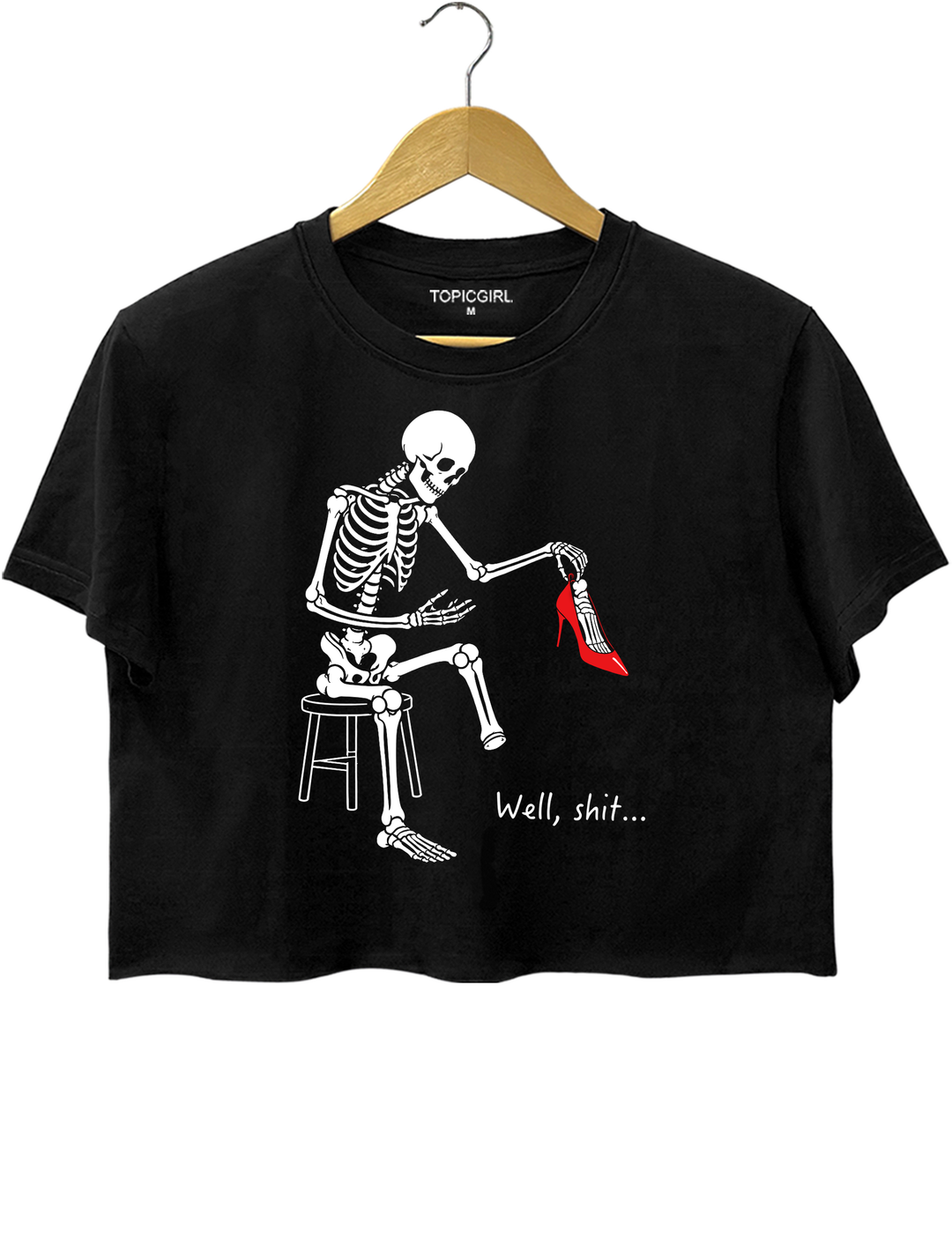 Skeleton Lost Foot Crop Top