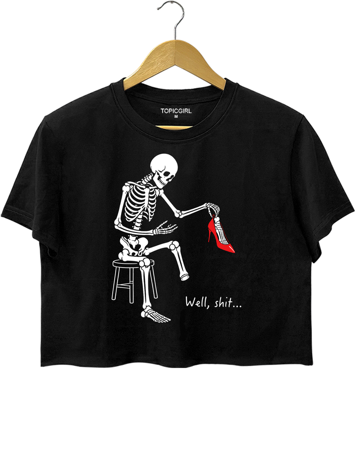 Skeleton Lost Foot Crop Top