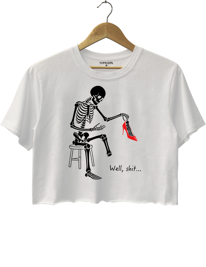 Skeleton Lost Foot Crop Top