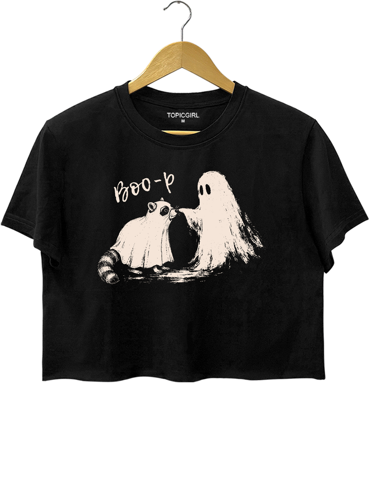 Boo-P Ghost Raccoon Crop Top