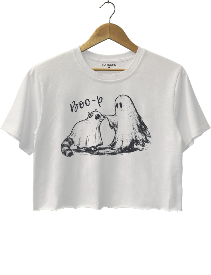 Boo-P Ghost Raccoon Crop Top