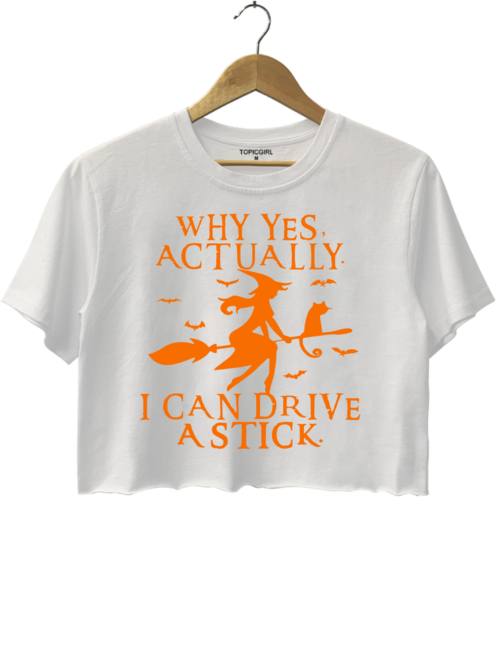 Witch Driving Stick Crop Top