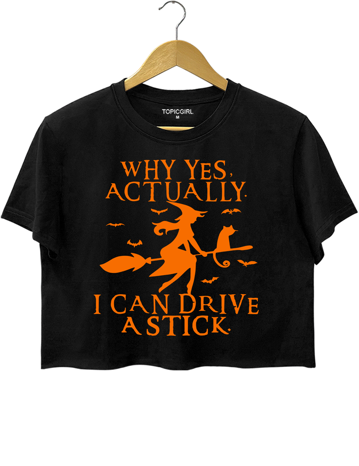 Witch Driving Stick Crop Top