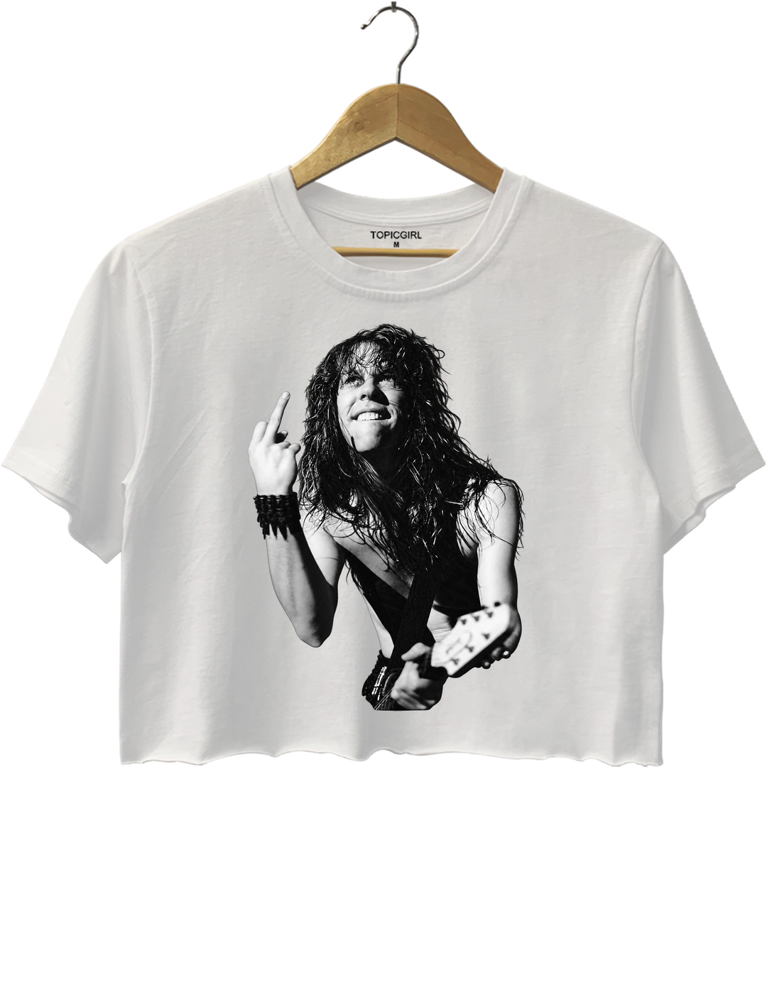 James Hetfield Middle Finger Crop Top