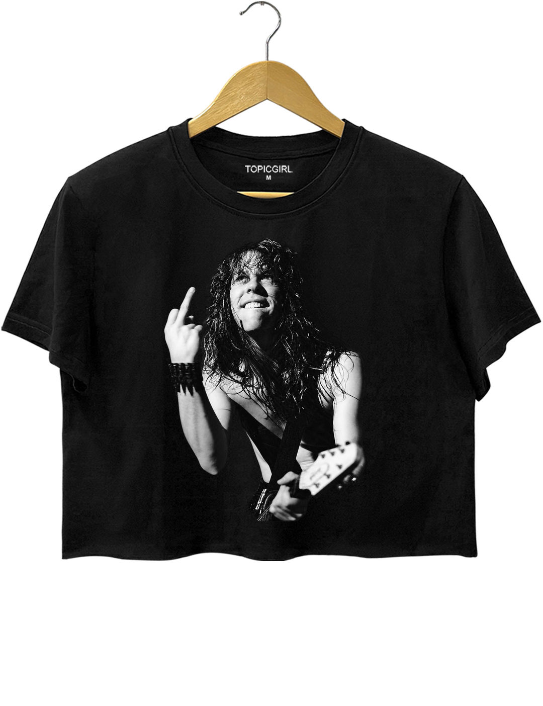 James Hetfield Middle Finger Crop Top