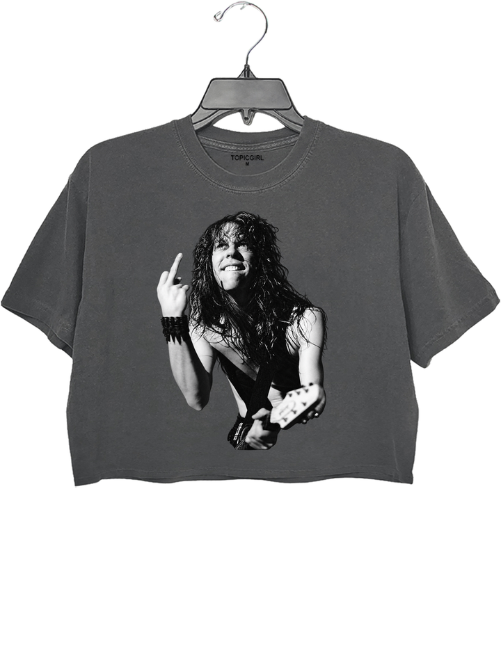 James Hetfield Middle Finger Crop Top