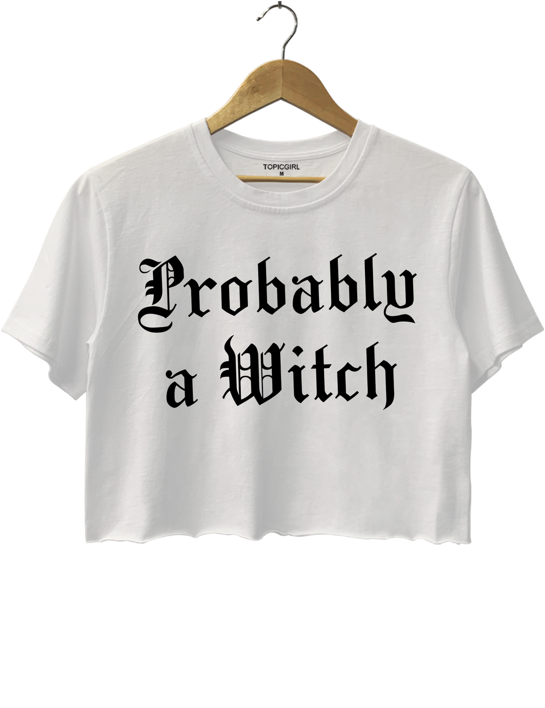 Probably A Witch Crop Top - White