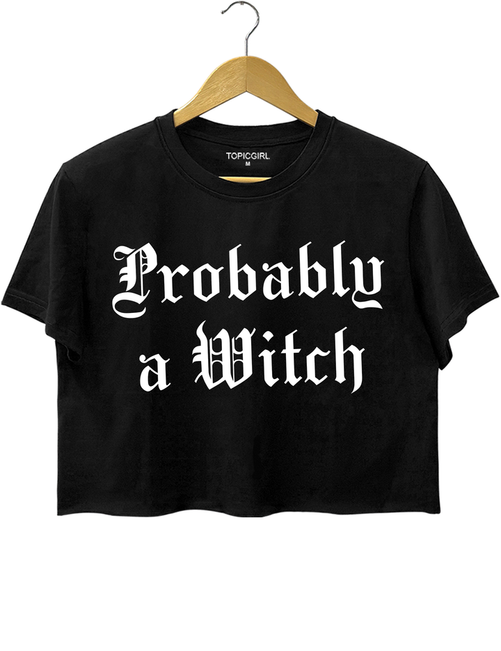 Probably A Witch Crop Top - Black