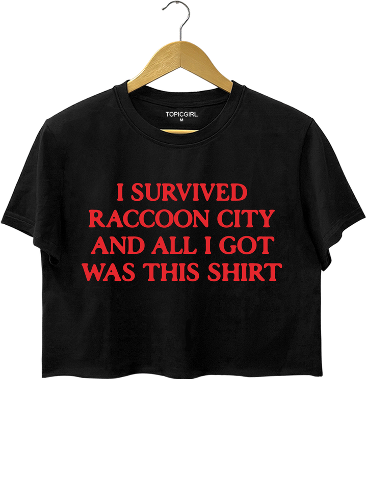 I Survived Raccoon City Resident Evil Crop Top - Black