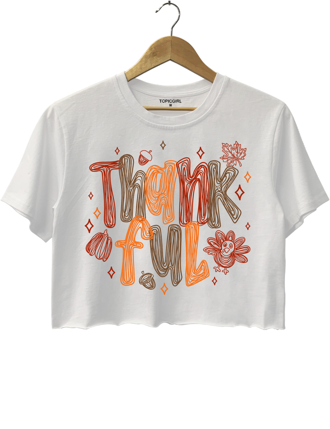 Thankful Crop Top - White