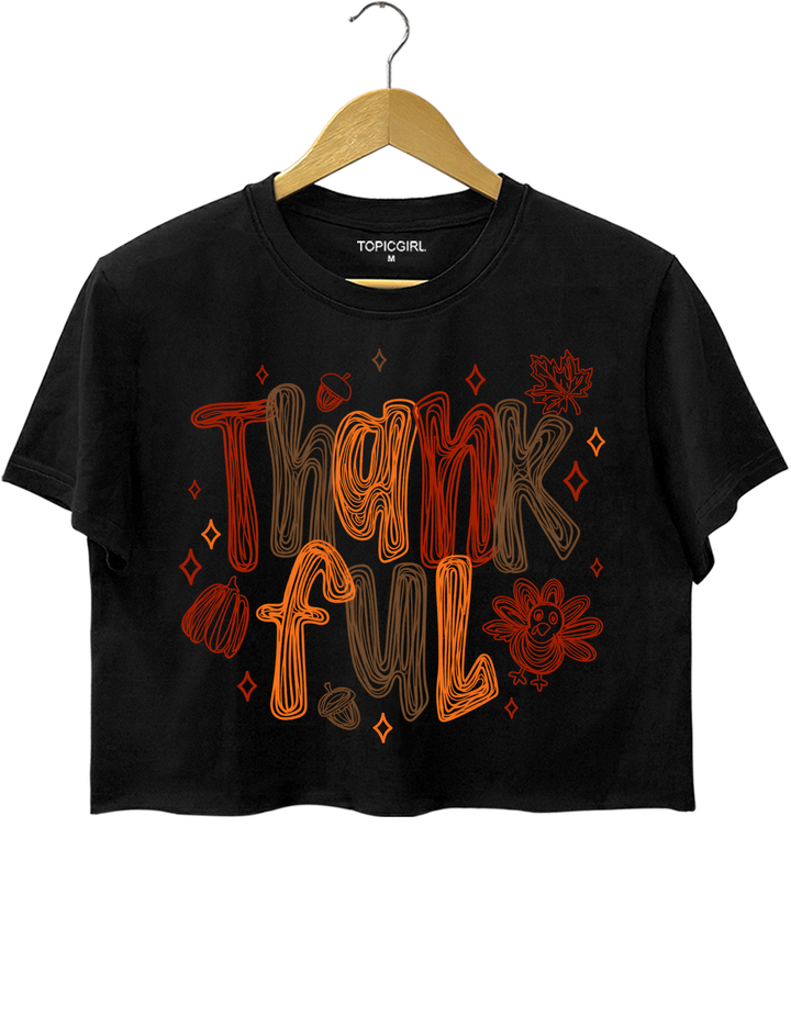 Thankful Crop Top - Black