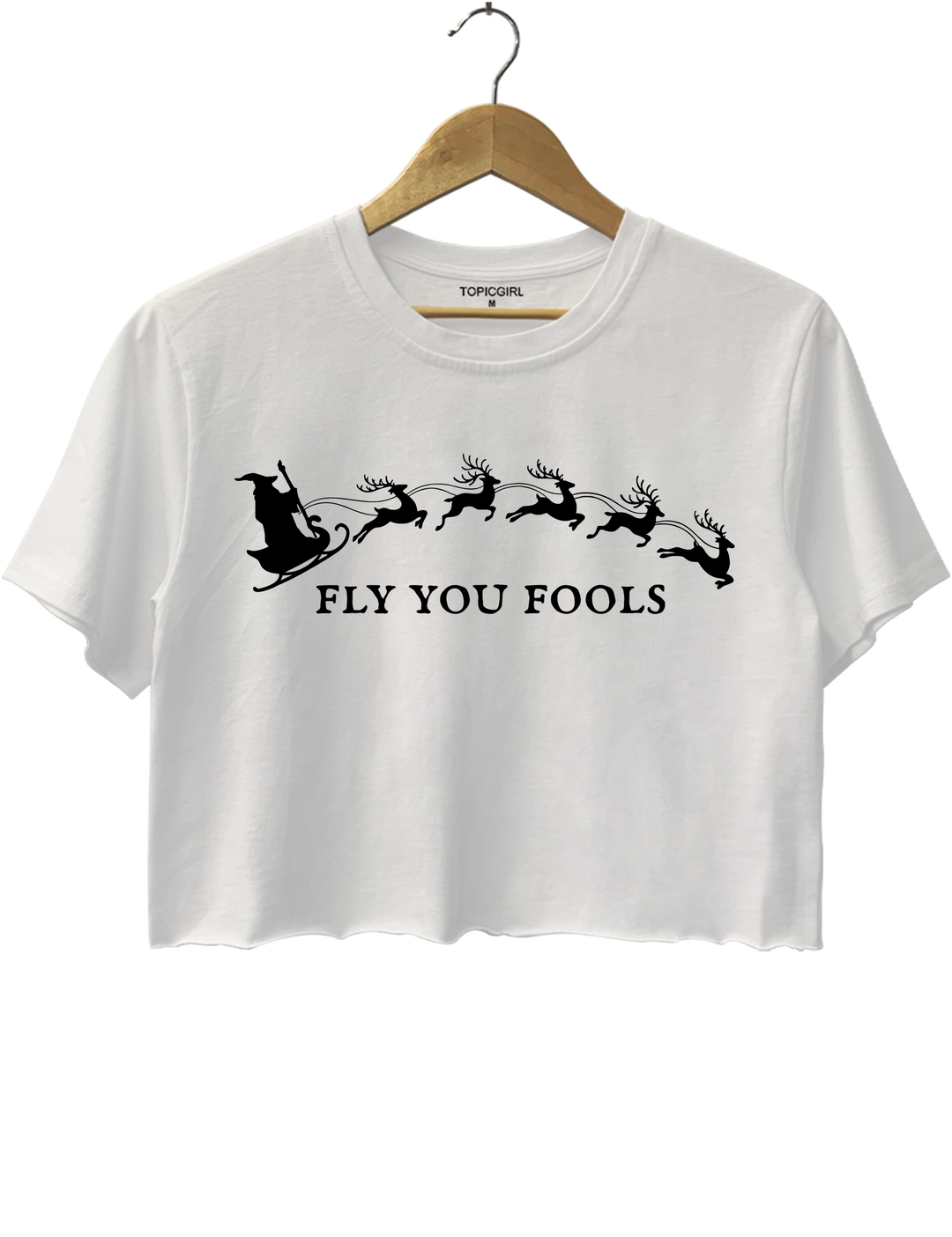 Fly You Fools Funny Christmas Crop Top