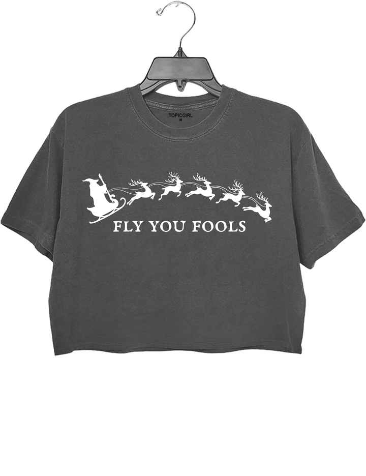 Fly You Fools Funny Christmas Crop Top
