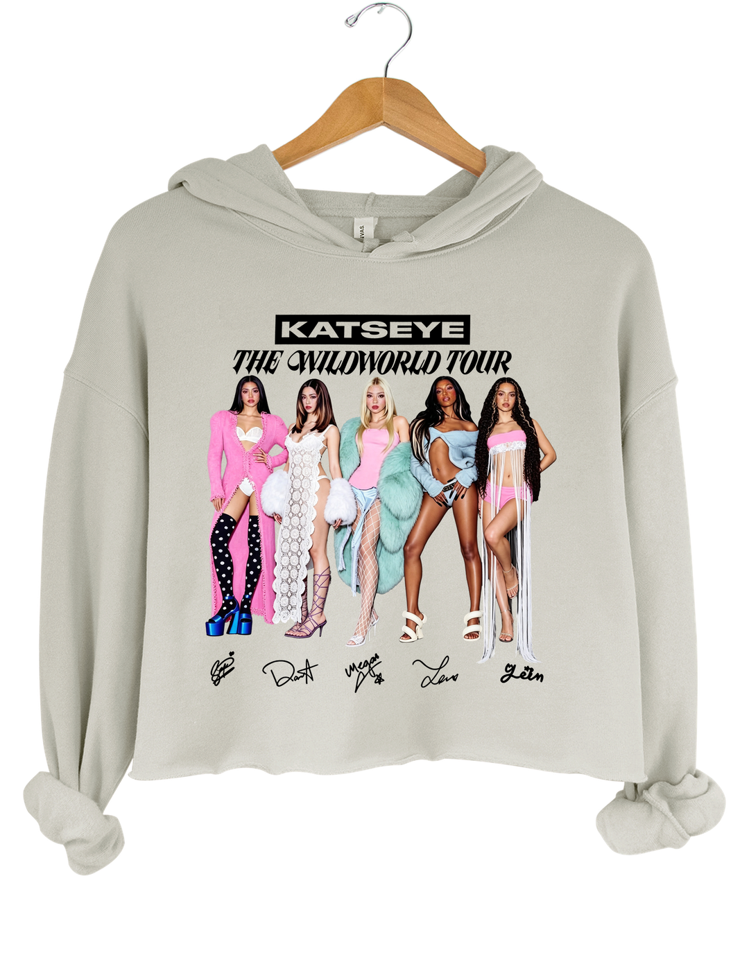 KATSEYE Girls 2026 World Tour Crop Hoodie - Gray
